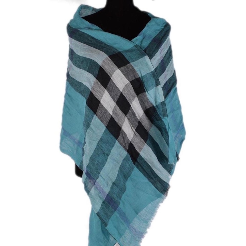 NWT AUTHENTIC BURBERRY GIANT EXPLODED CHECK LINEN… - image 1